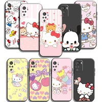 new hello kitty phone cases for xiaomi redmi note 10 10s 10 pro poco f3 gt x3 gt m3 pro x3 nfc back cover coque soft tpu funda