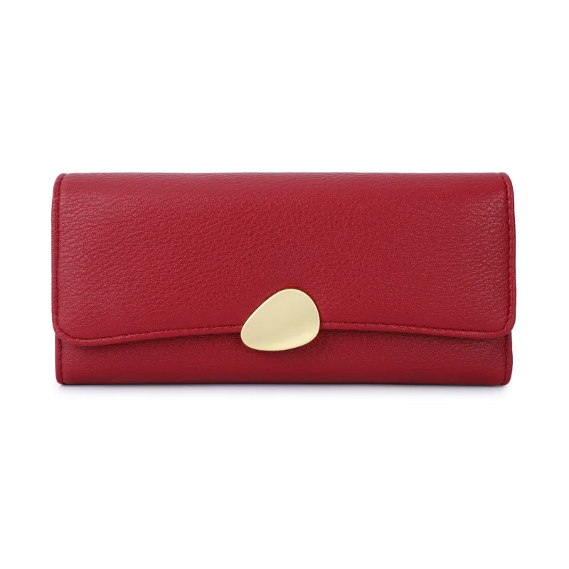 

Women Wallet with Litchi Grain Pu Leather Multiple Card Slots and Zippered Pocket Long Purses for Women