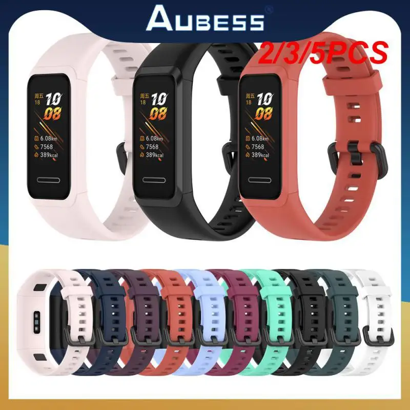 

2/3/5PCS For Huawei Band 4 Sport Watchband Thickened Replacement Bands Adjustable Replacement Watchband Soft Correa Sweatproof