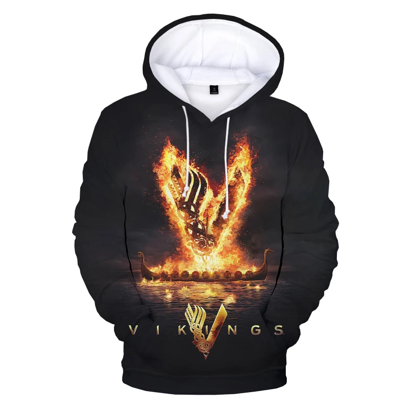 

2021 Vikings Ragnar Lothbrok 3D Hoodies Sweatshirt Round Neck Hoodie Men/women Pullovers Boys/girls Stree Luxury Brand