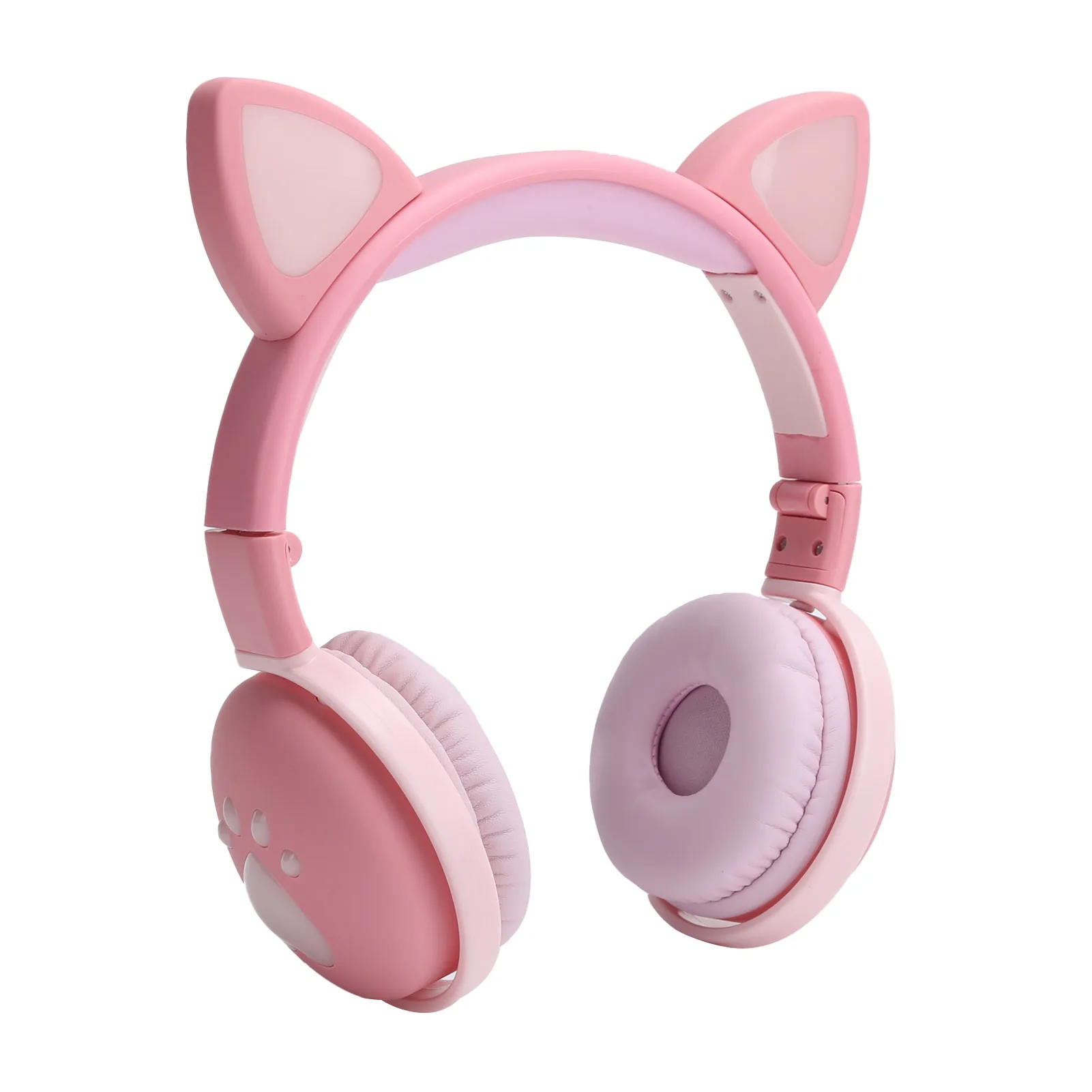 Симпатичные кошачьи уши светящиеся беспроводные наушники Bluetooth HIFI спортивная