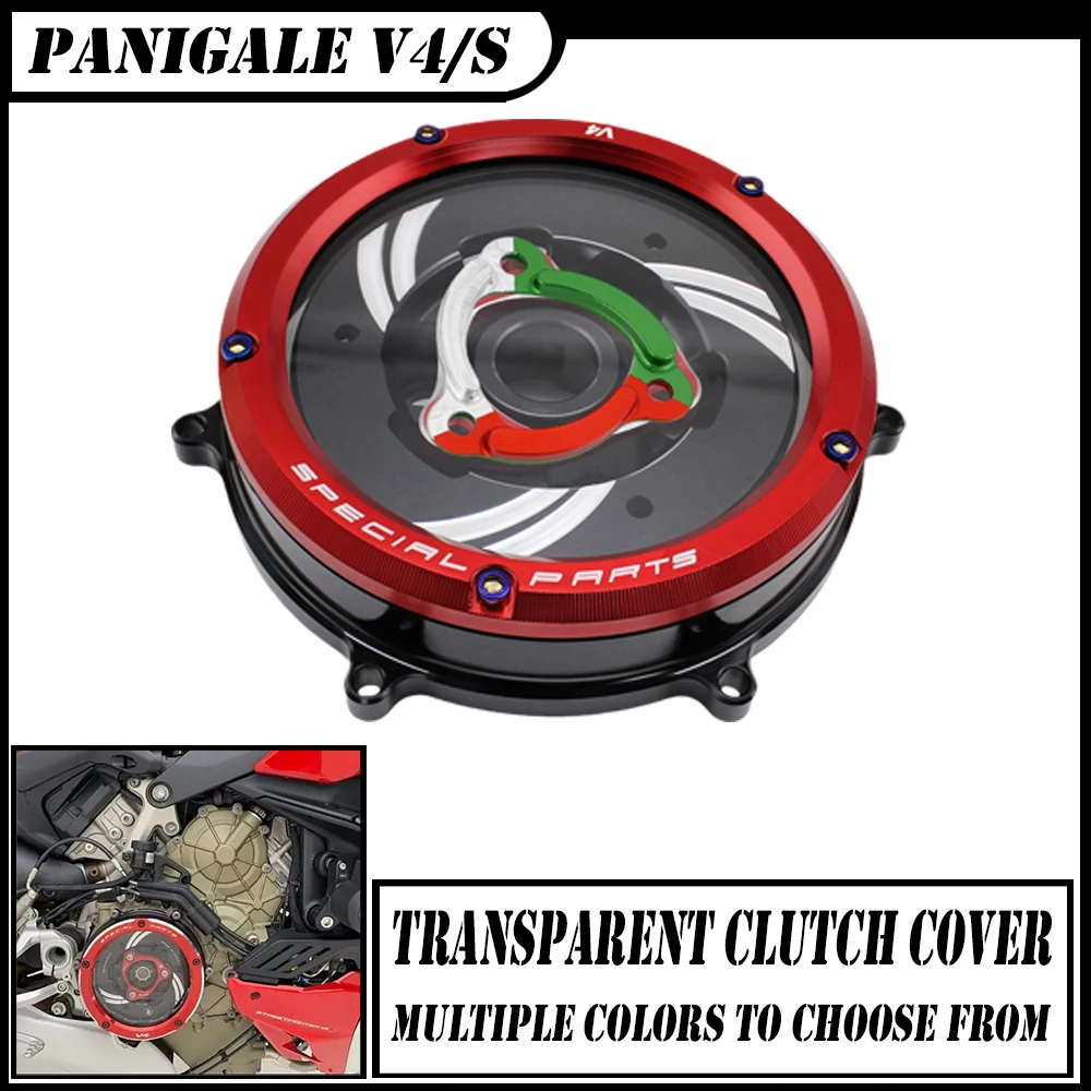 

Для DUCATI Panigale V4 1100 2018-2023 V4S V4 S 18-23 сцепление прозрачная боковая защитная крышка двигателя переоборудованный алюминий