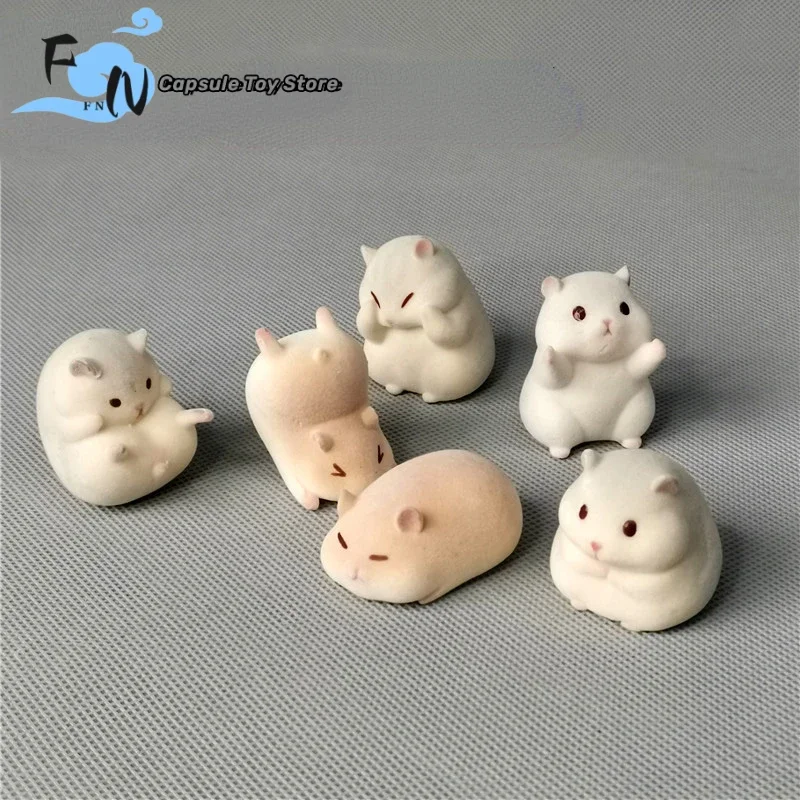 Оригинальные миниатюрные фигурки милая и девочка флокирующий хомяк кластер в