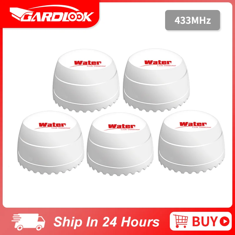 

Беспроводной детектор утечки воды, 433 МГц, домашняя сигнализация, датчик безопасности, 5 шт., работает с панелью сигнализации Wi-Fi/GSM