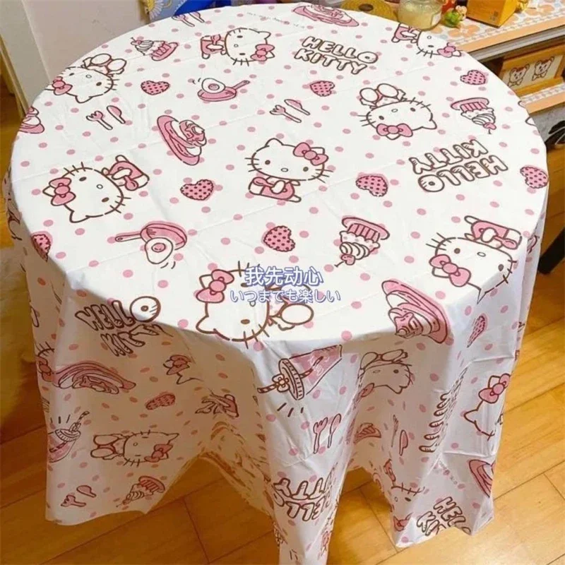 Kawaii Sanrio Hello Kitty Ins скатерть с милым мультяшным рисунком водонепроницаемая