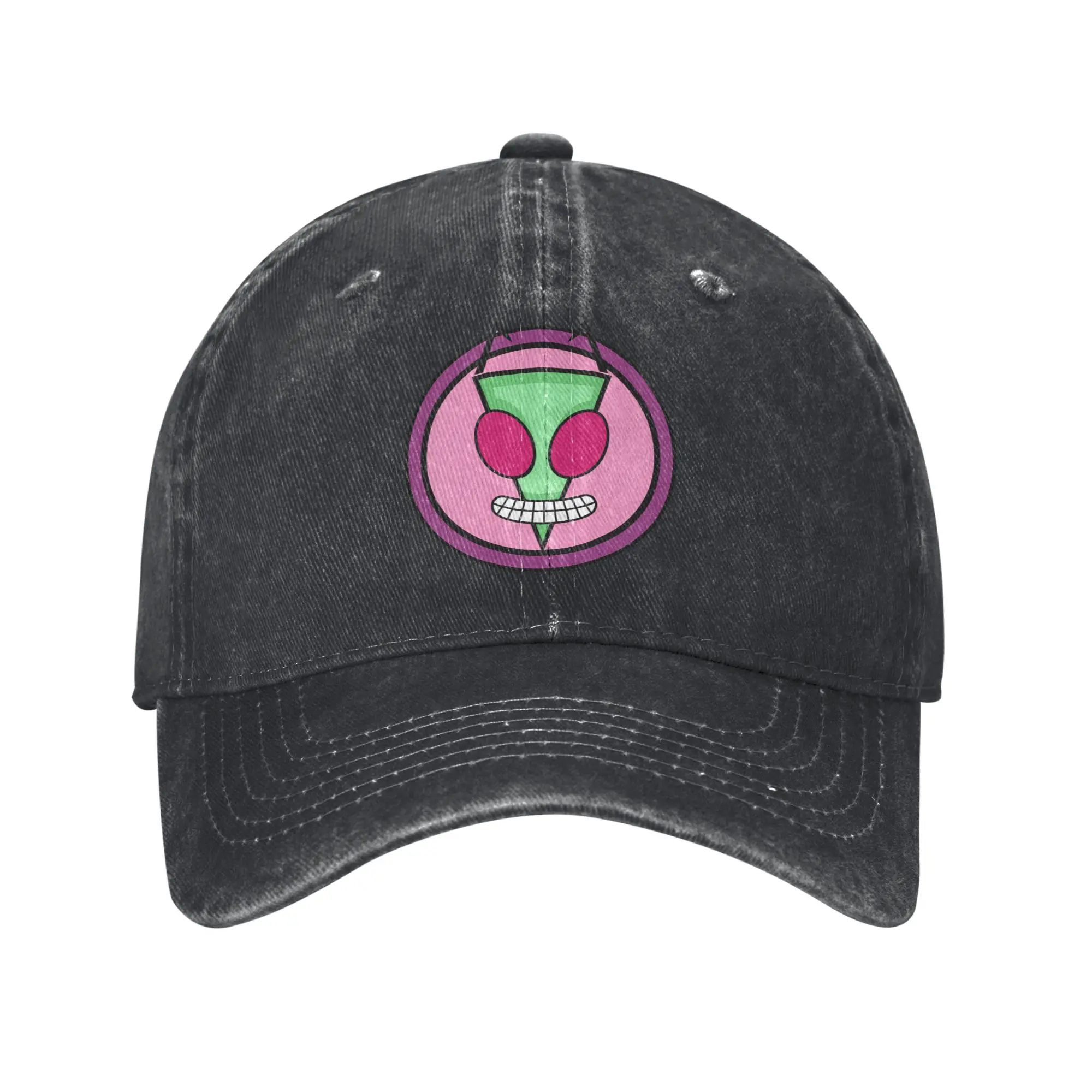 Фото Invader Zim Минималистичная повседневная бейсболка с головой Летняя шляпа дальнобойщика Кемпинговые шляпы в стиле хип-хоп Унисекс-подростки Встроенные бейсболки №1