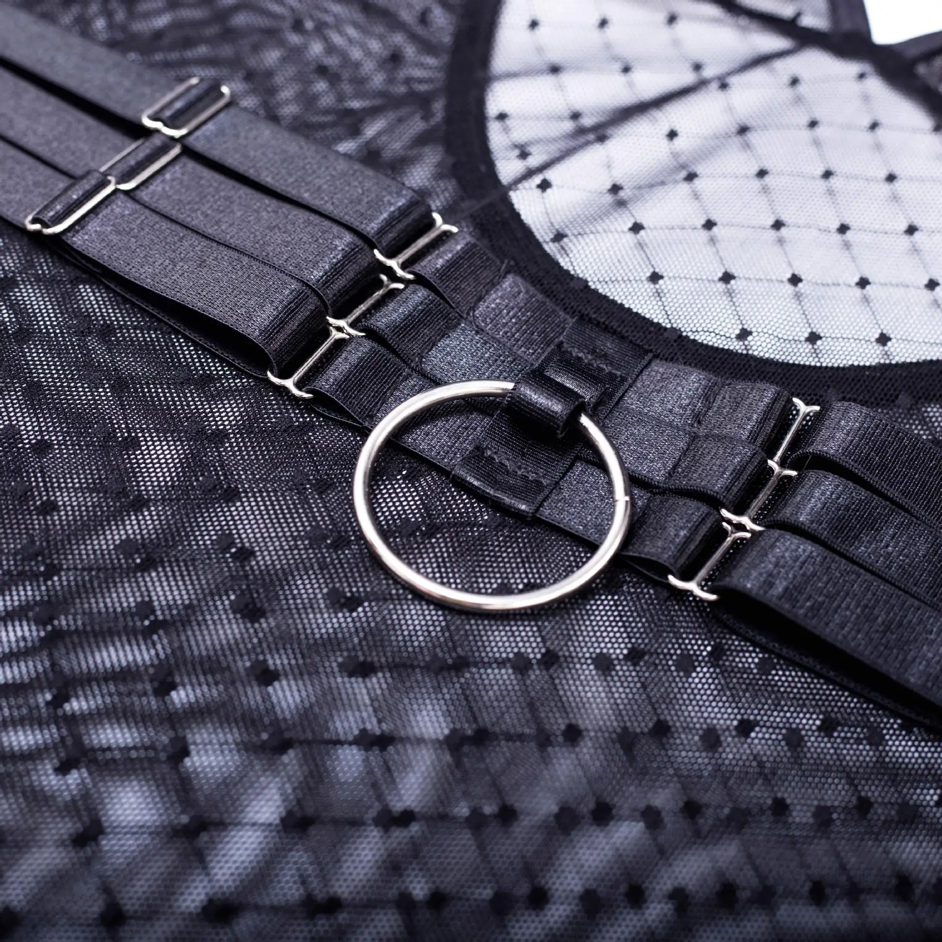 Ellolace боди в горошек сексуальное прозрачное соблазнительное Кружевное