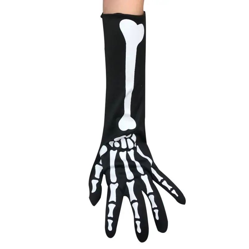 

Halloween Gloves Skeleton Long Gloves Short Gloves Halloween Cosplay Ghost Face Flower Bones Skeleton Show Short Gloves C020