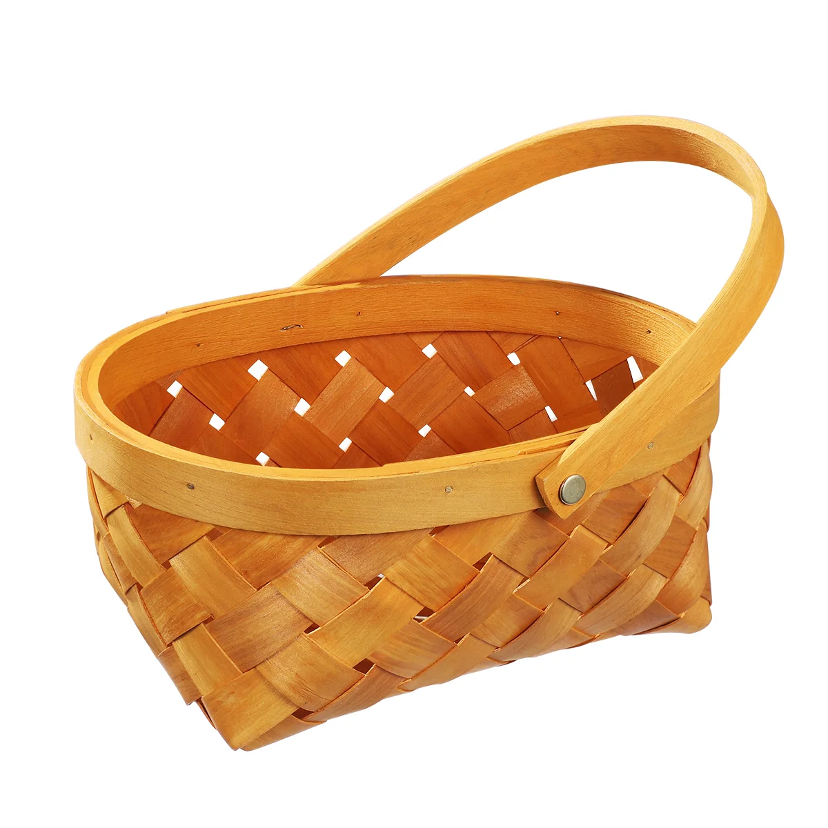 

Basket Storage Rattan Container Handle Wooden Woven Portable Garden Baskets Box Houseware Wicker Home Handles Easter Hand