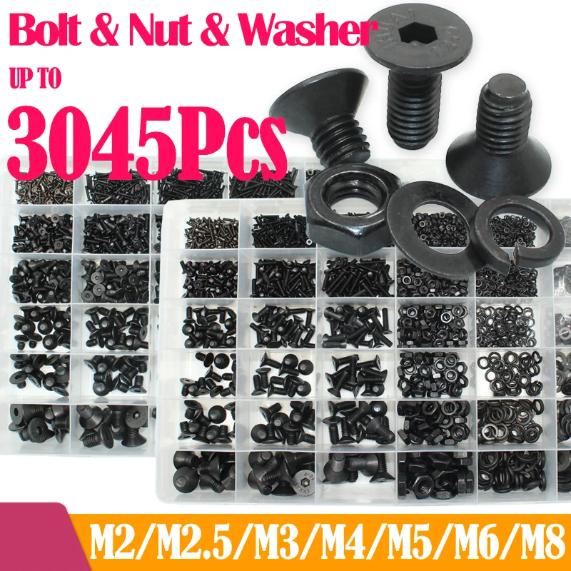 3545/2545 винт с плоской головкой и шестигранной M2 M2.5 M3 M4 M5 M6 M8 класс 10.9 стальная