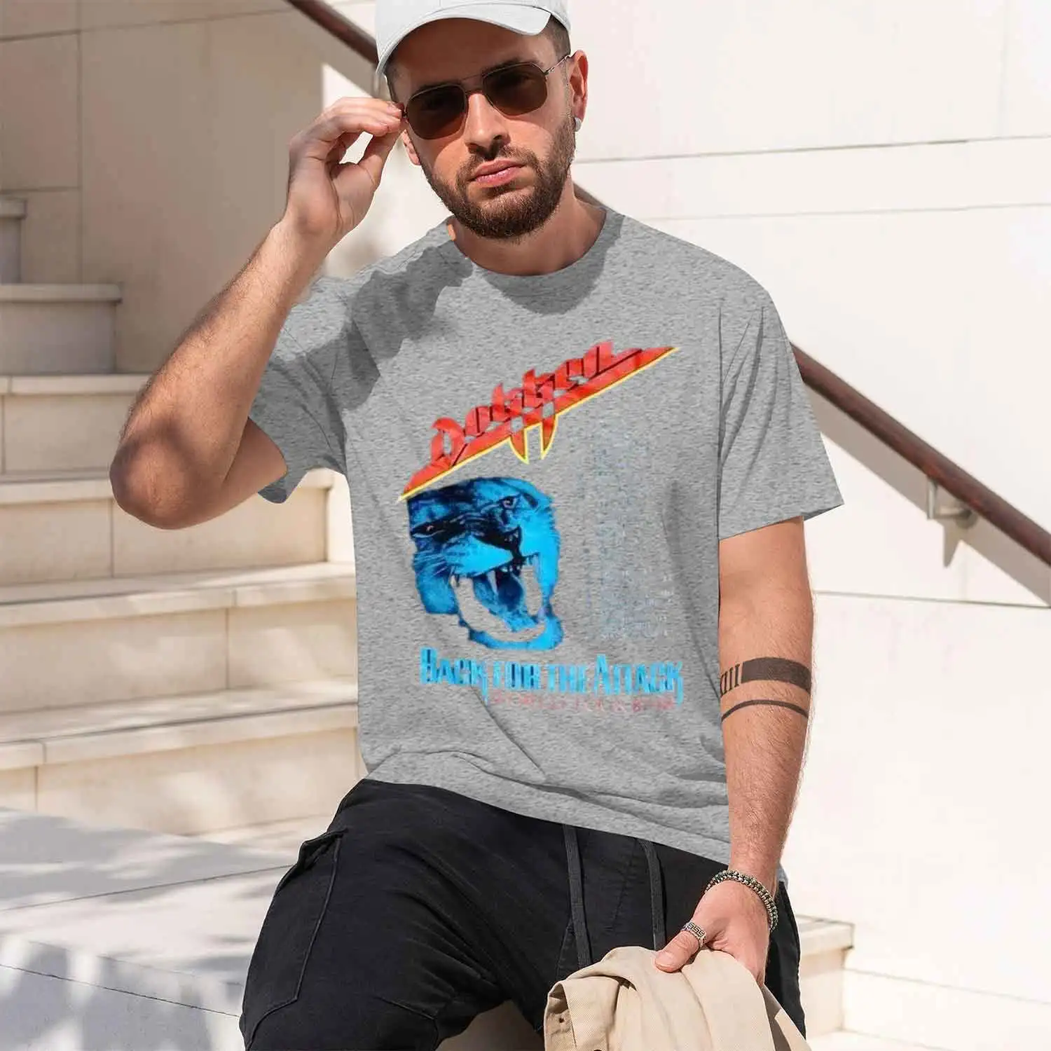 Фото Винтажная футболка kken Ba For The Atta Tour 1987 года, новая модель 2026 года, мужская футболка с коротким рукавом и круглым вырезом, классическая повседневная футболка, несколько цветов №3