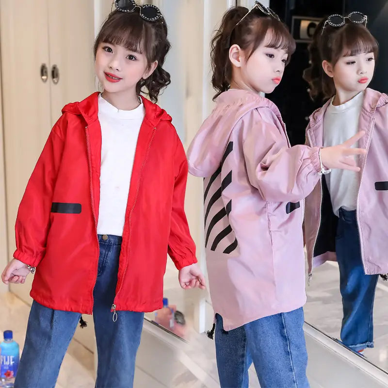 

Girls Autumn Winter Windbreaker Baby Jacket Children's 10 Students Kids Clothes Girls 8 To 12 Years Old Teenage Hooded Outerwear