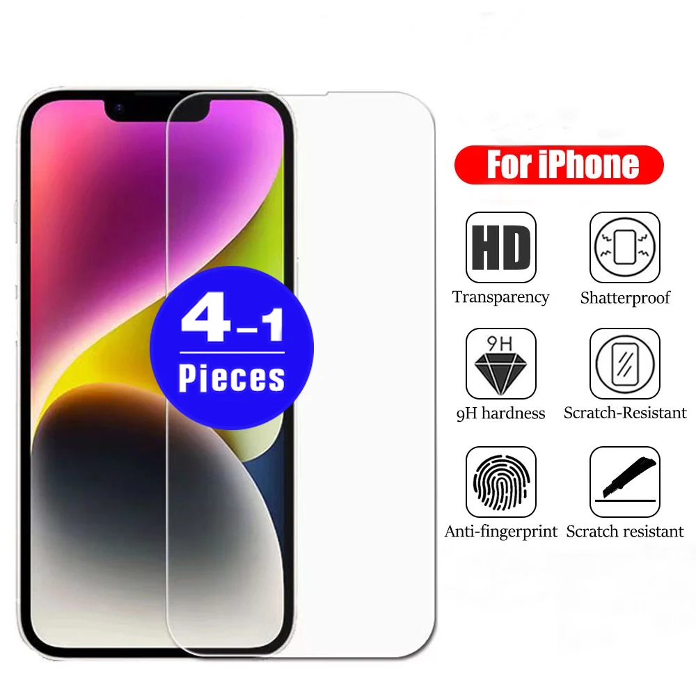 1-4pcs-protective-film-for-iphone-14-plus-glass-13-12-11-pro-max-se-x-xs-max-mini-xr-8-7-tempered-glass-phone-screen-protector