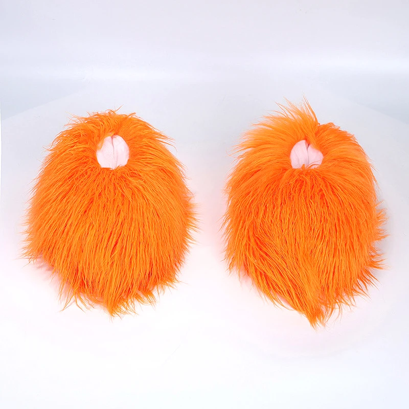 

Зимние хлопковые тапочки с длинными волосами, женская домашняя обувь из искусственного меха, мягкая плюшевая домашняя обувь