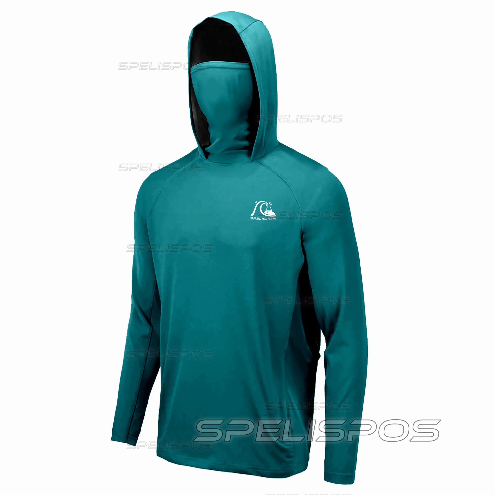 

Fishing Shirts UPF 50 Quick Dry Hooded Mask Fish Tops Wear Breathable Summer Long Sleeve Fishing Shirt Anti-UV Camisa De Pesca