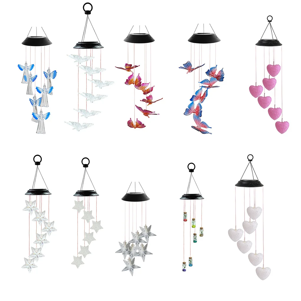 

Solar String Light Color Changing Wind Chime Lamp LED Outdoor Decorative Hanging Light Angel