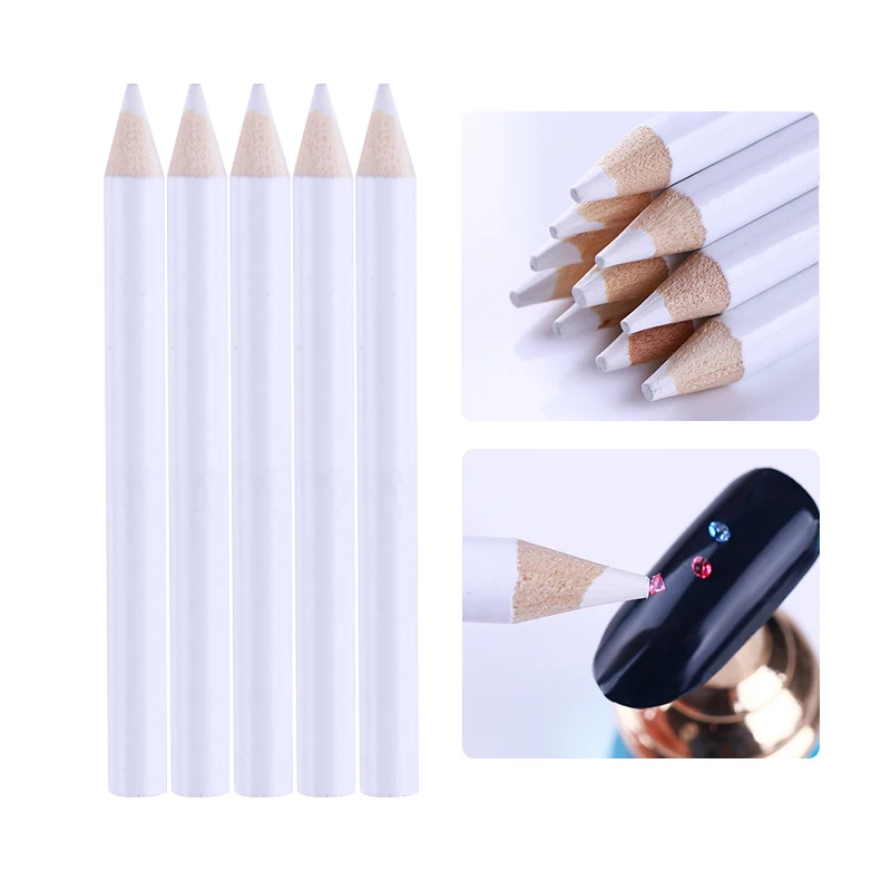 

10pcs NICOLE DIARY White Wax Pen Rhinestone Gems Picker Dotting Pencil Easily Picking Wood Manicure Nail Art Tool