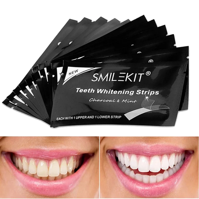 

Полоски для отбеливания зубов с активированным углем, 7 пар