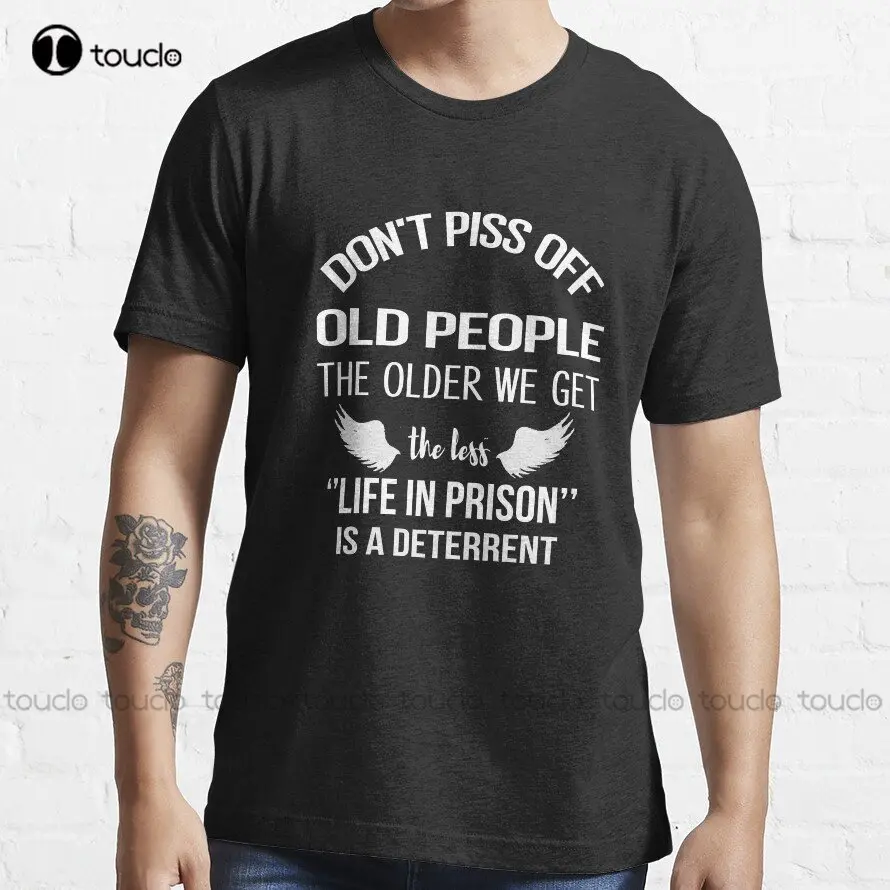 

Футболка для пожилых людей с надписью «не мочите пожилых людей» мы получаем меньше пожизненной тюрьмы-это сдерживающая футболка, забавная уличная одежда с рисунком, мультяшная футболка