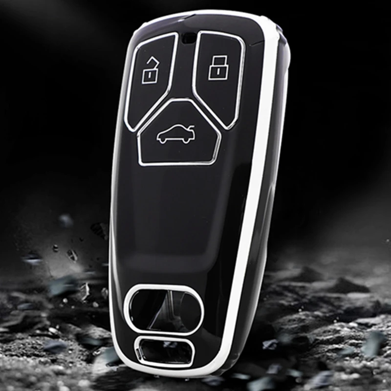 

Fashion TPU Car Remote Key Case Cover Shell For Audi A4 B9 A5 A6 8S 8W Q5 Q7 4M S4 S5 S7 TT TTS TFSI RS Protector Fob Keyless