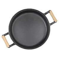 Cooking Frying Pans Cast Iron Binaural Round Frying Pans Pizza Breakfast Home Non-Stick Pans Induction Cooker Kitchen Supplies