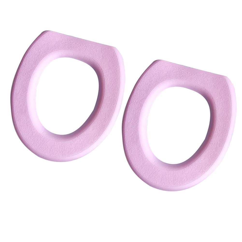 

2pcs EVA O-shaped Toilet Mat Thicken Sticky Closestool Mat Practical Toilet Seat Cover Pads for Home Bathroom )