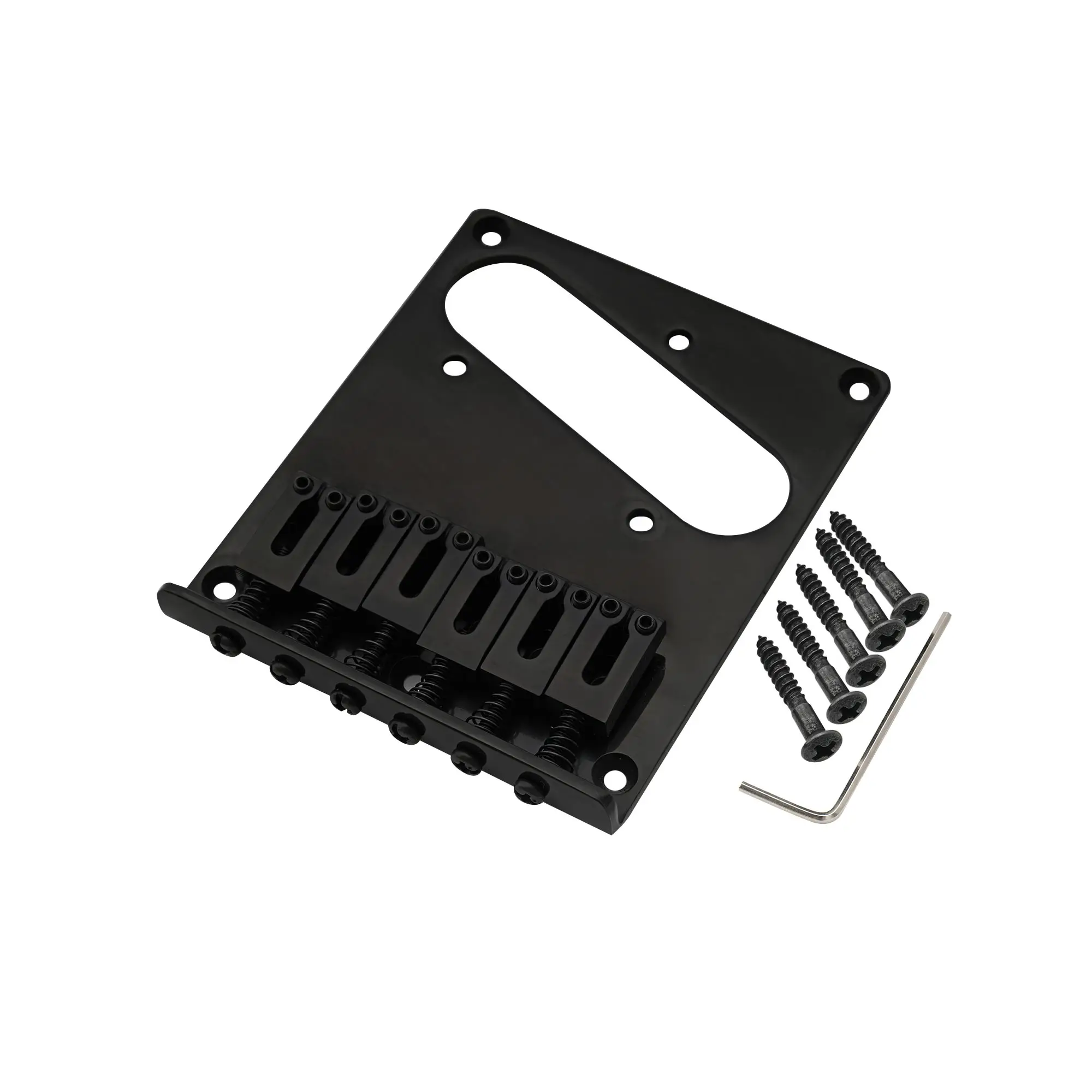 Musiclily Pro 54mm Modern Tele Bridge with Zinc Alloy 6-Saddle for Squier and Import Telecaster Style Electric Guitar Black - купить по