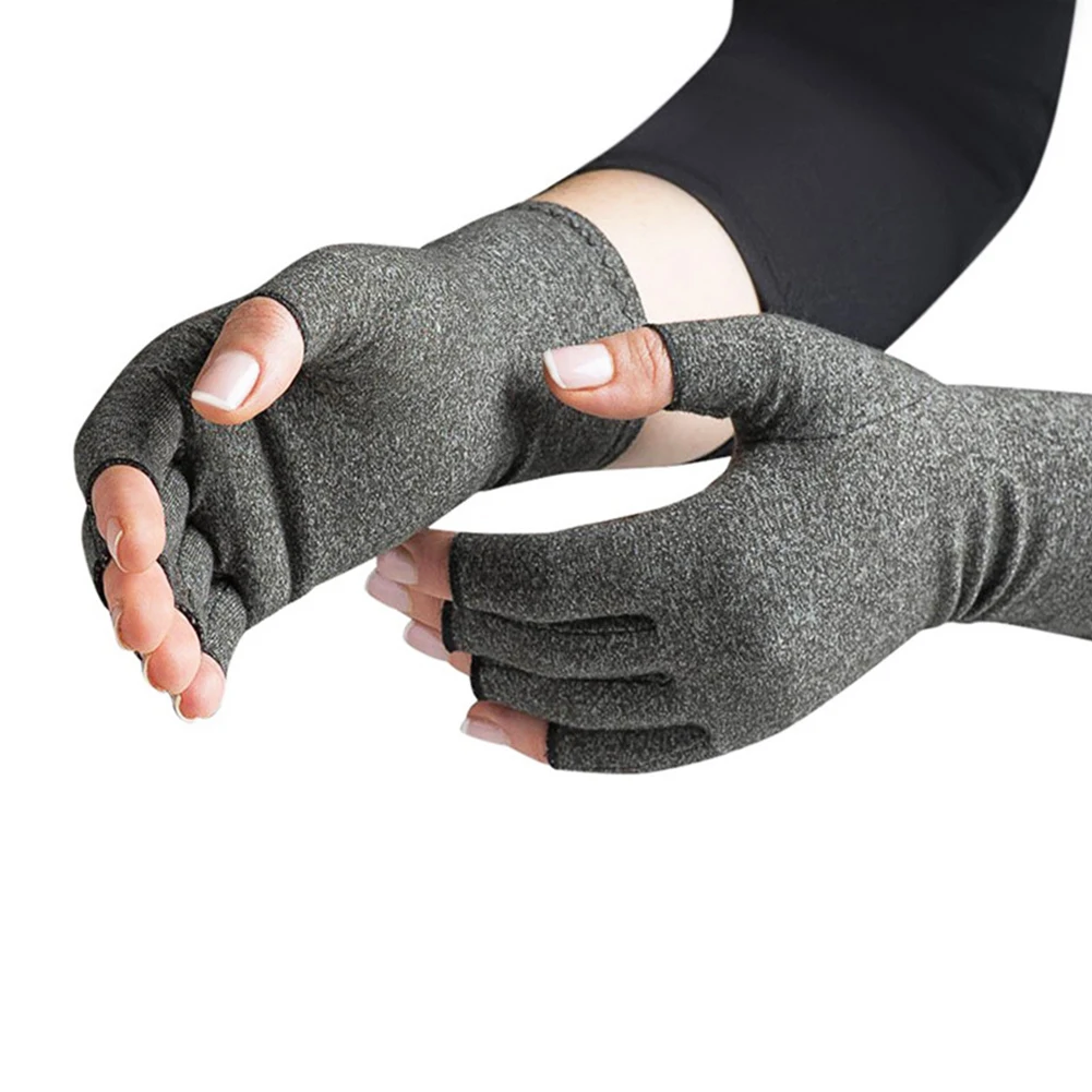 

1pair Unisex Joint Pain Durable Lightweight Health Care Compression Gloves Therapy Half-finger Hand Arthritis Elastic Training