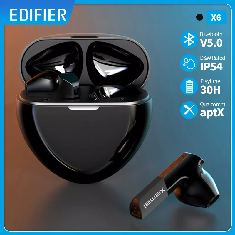 

EDIFIER X6 TWS Wireless Earphones Bluetooth Earbuds Qualcomm aptX Bluetooth 5.0 Support fast charging 2-MIC Noise Cancellation