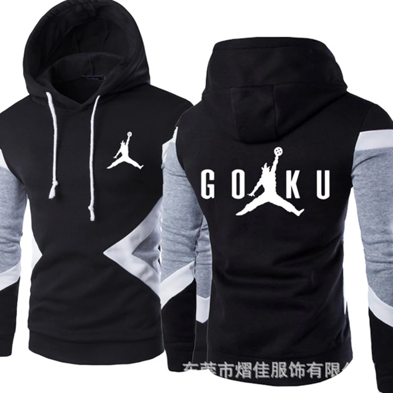

2022 new men's GOKU logo spring and autumn fashion Pullover Sweater patchwork casual cotton hat