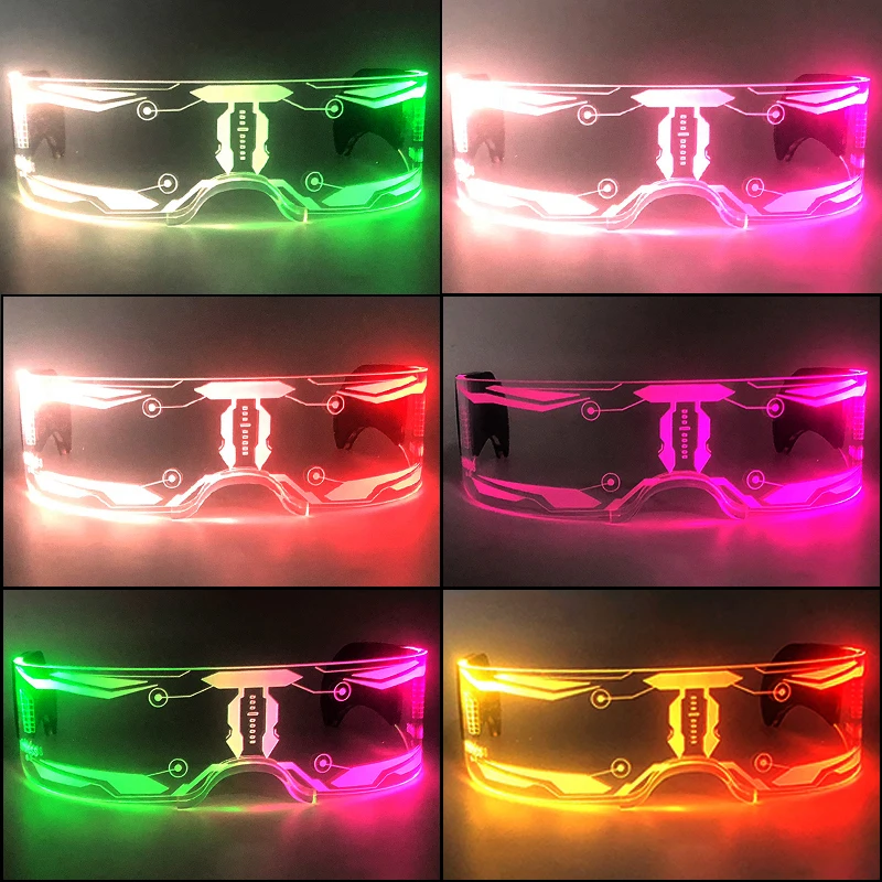 

Cool Led Glasses Luminous Eyewear Flashing Party Glasses Rave Neon DJ Bar Decorative Glasses LED Light Up Eyewear Christmas Gift