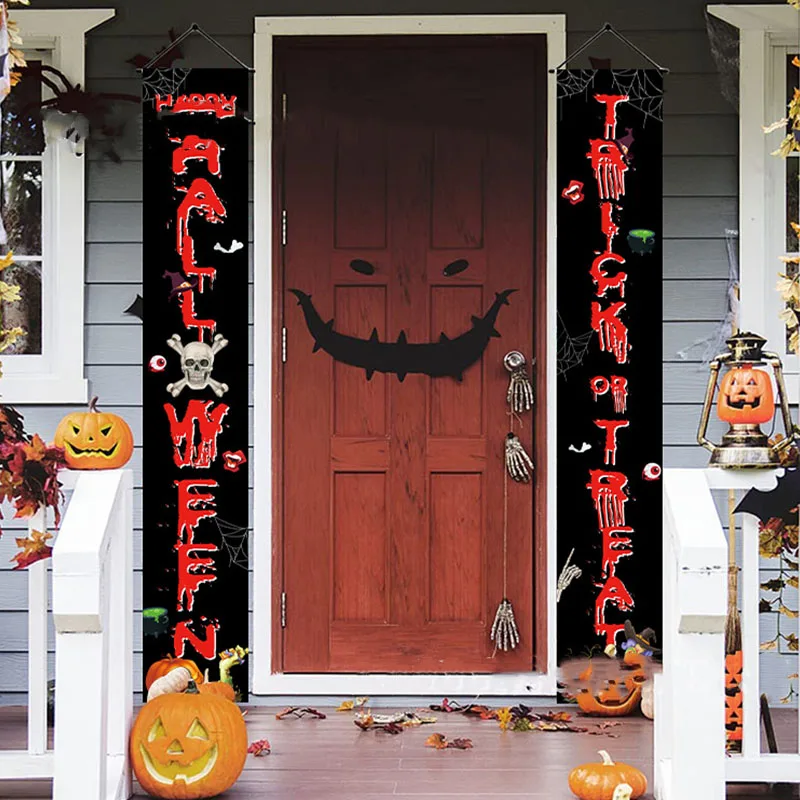 

Halloween Dead Party Door Frame Trick OR Treat Couplet Banner Ghost Festival Porch Sign Witch Halloween Door Hanging Props 2023