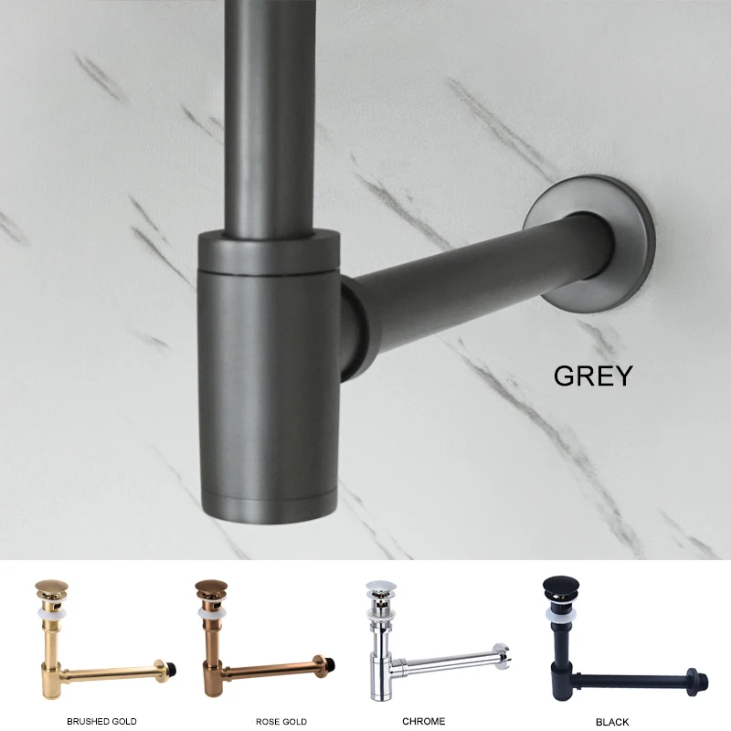 Латунный круглый сифон для ванной комнаты ловушка раковины стопор слива отходов