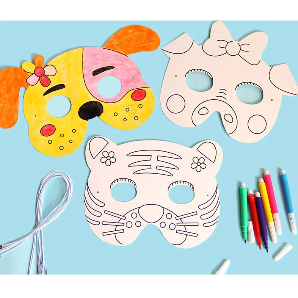 10 шт. маска DIY бумага пустая живопись рисунок мультфильм раскраска белые граффити