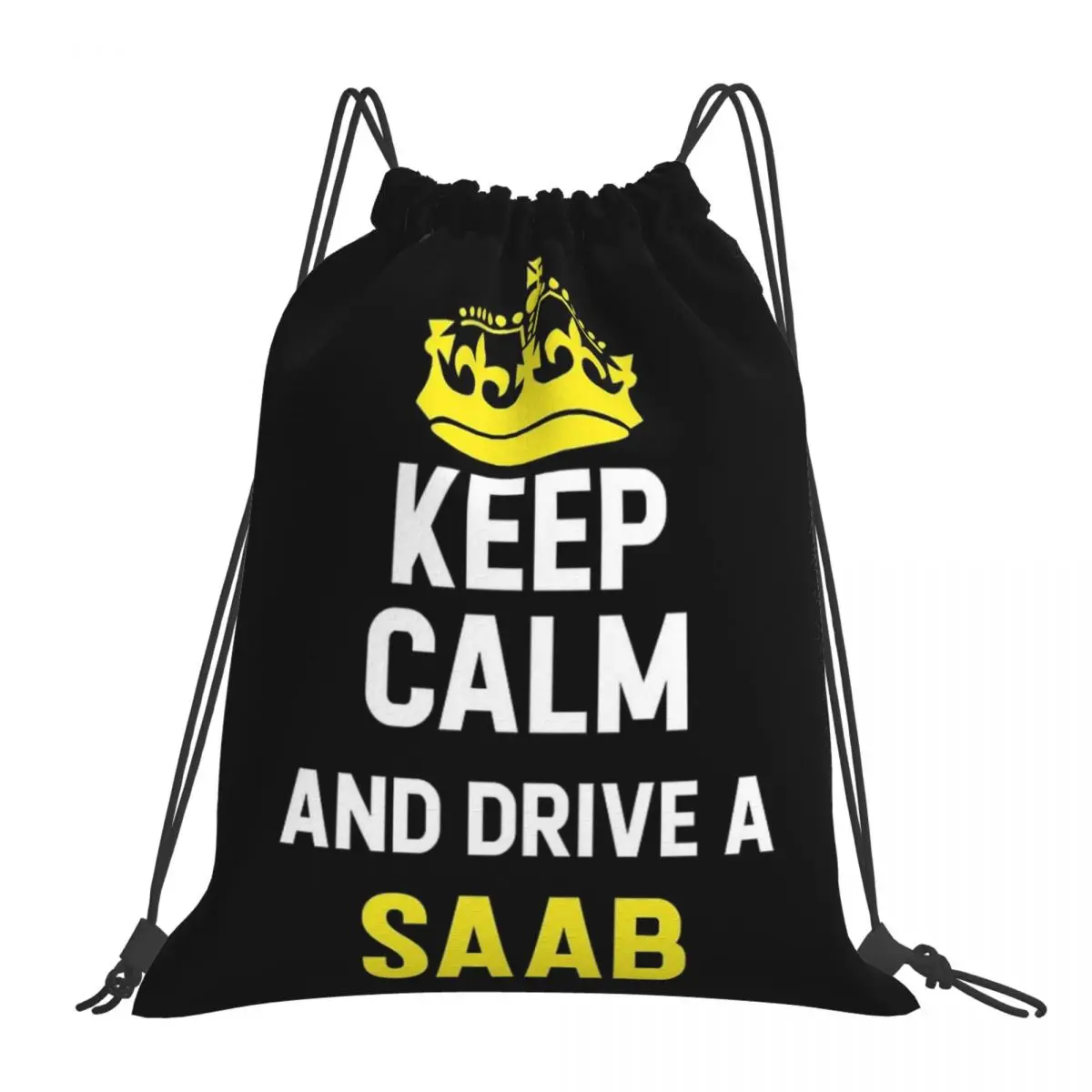 

Keep Calm And Drive A Saab Backpacks Portable Drawstring Bags Drawstring Bundle Pocket Shoes Bag Book Bags For Man Woman School