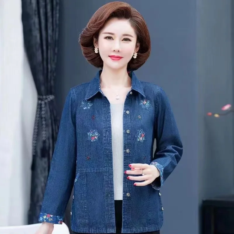 Женская джинсовая рубашка-Джокер Повседневная тонкая короткая ковбойская из