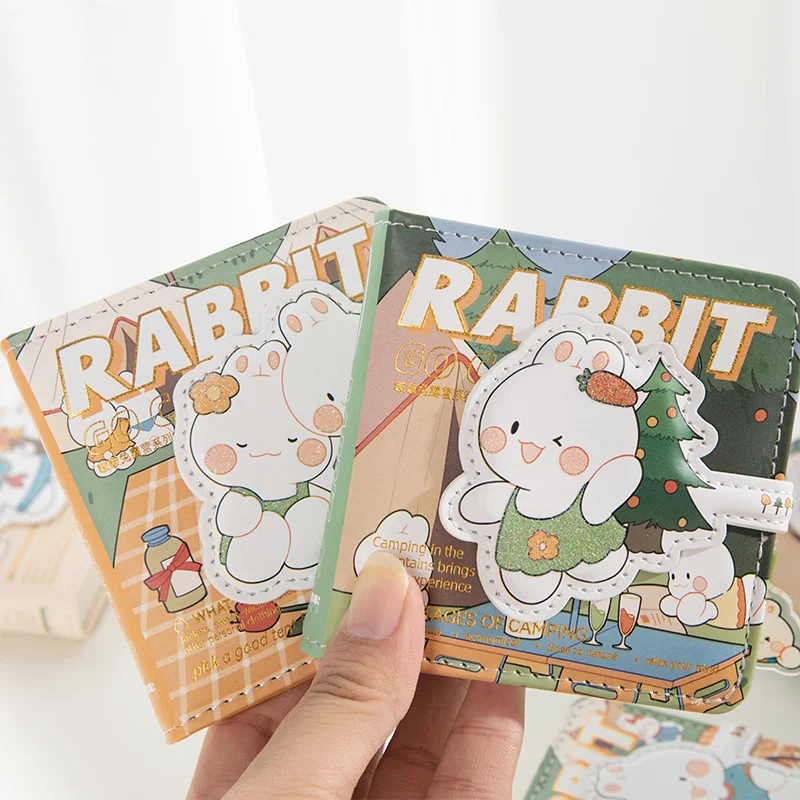 

Korea INS Mini Cartoon Notebook Photo Album Mini Rabbit Colourful Page PU Book Pocket Student Homework Girl Heart Small Handbook