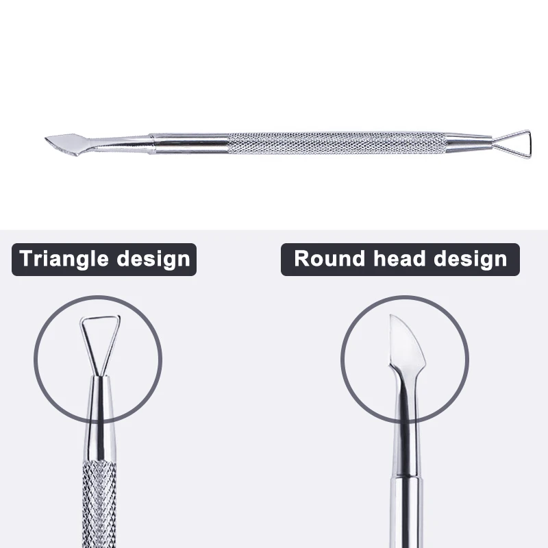 

SUPWEE 1pc Double-ended Stainless Steel Cuticle Pusher Nail Pusher Dead Skin Push Nail Gel Remover All For Manicure Art Tool