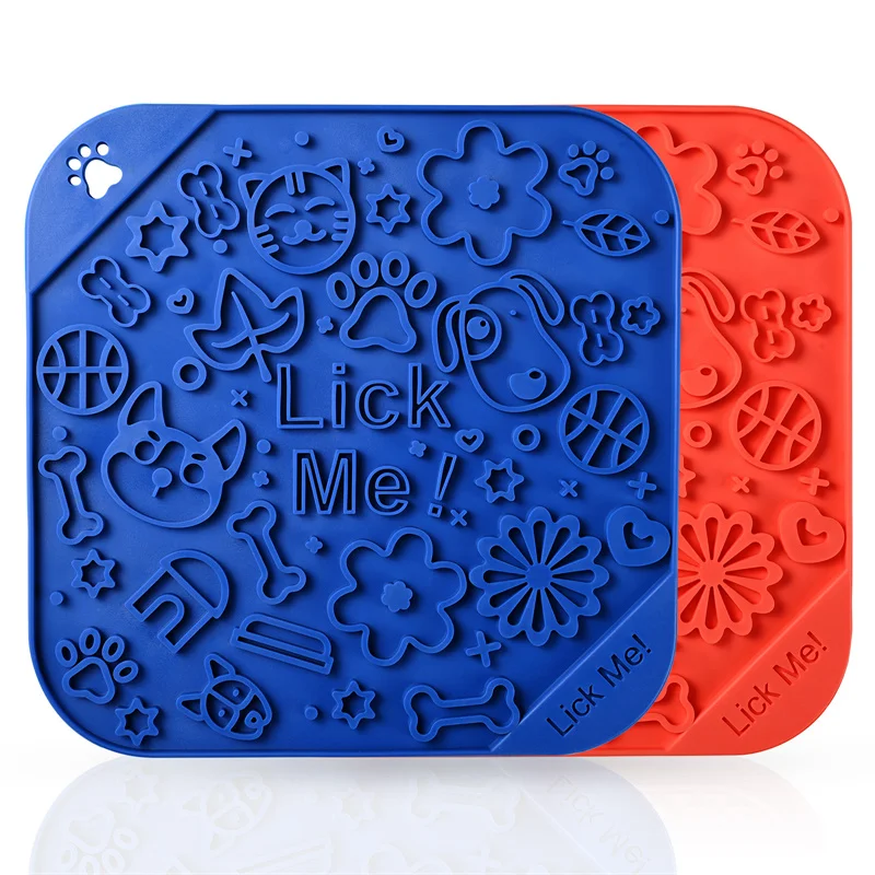 

Silicone Pet Licking Mat Sucker Slower Food Dispenser Dog Lick Pad Slow Feeder Licky Mat For Dogs Pet Bathing Distraction Pads