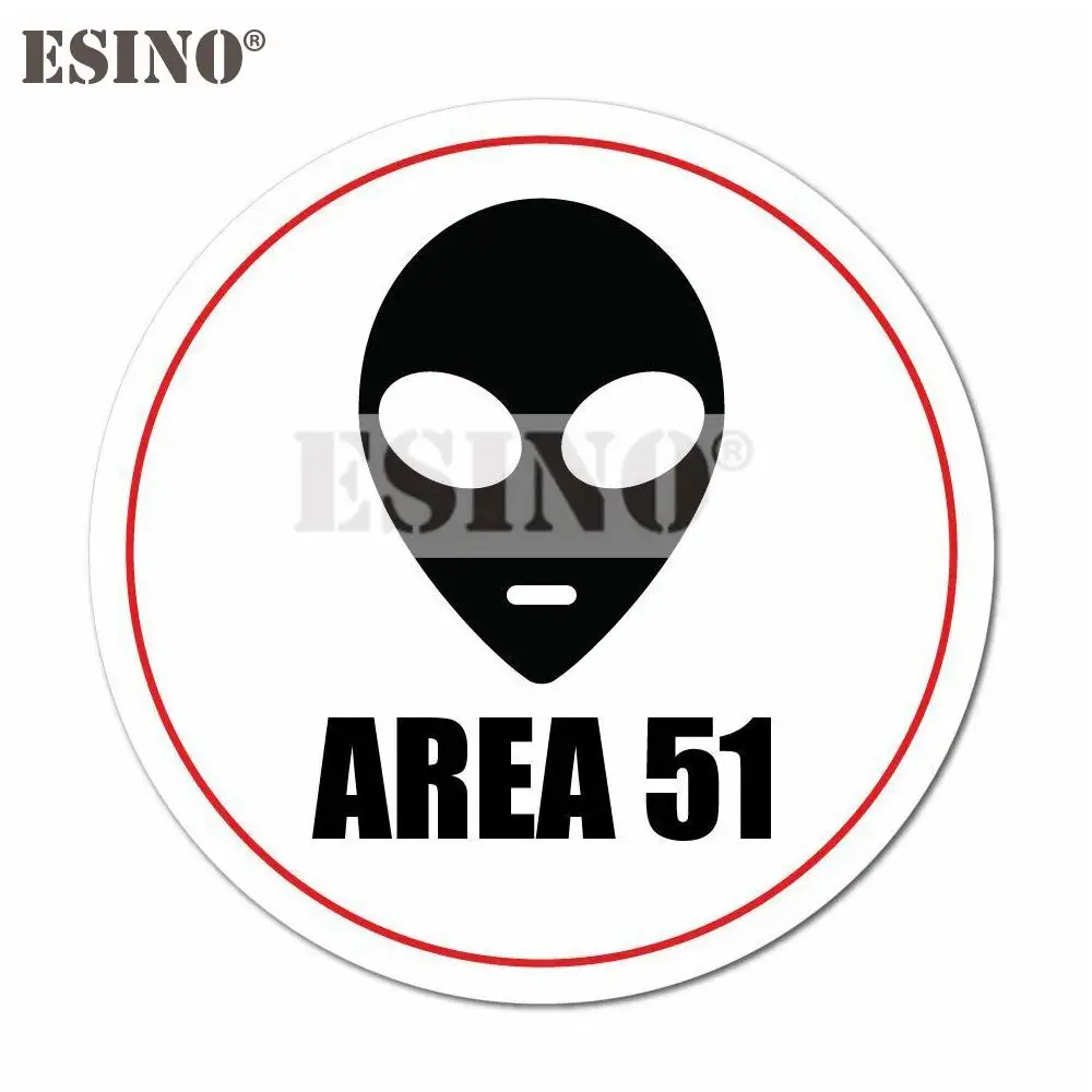 

Car Styling Funny Warning Area 51 Alien Decorative Car Accessory Creative PVC Waterproof Sticker Car Whole Body Vinyl Decal