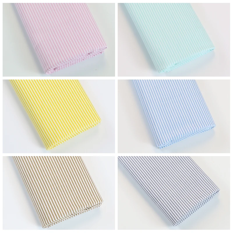 Красочная полосатая саржевая ткань из чистого хлопка для шитья своими руками