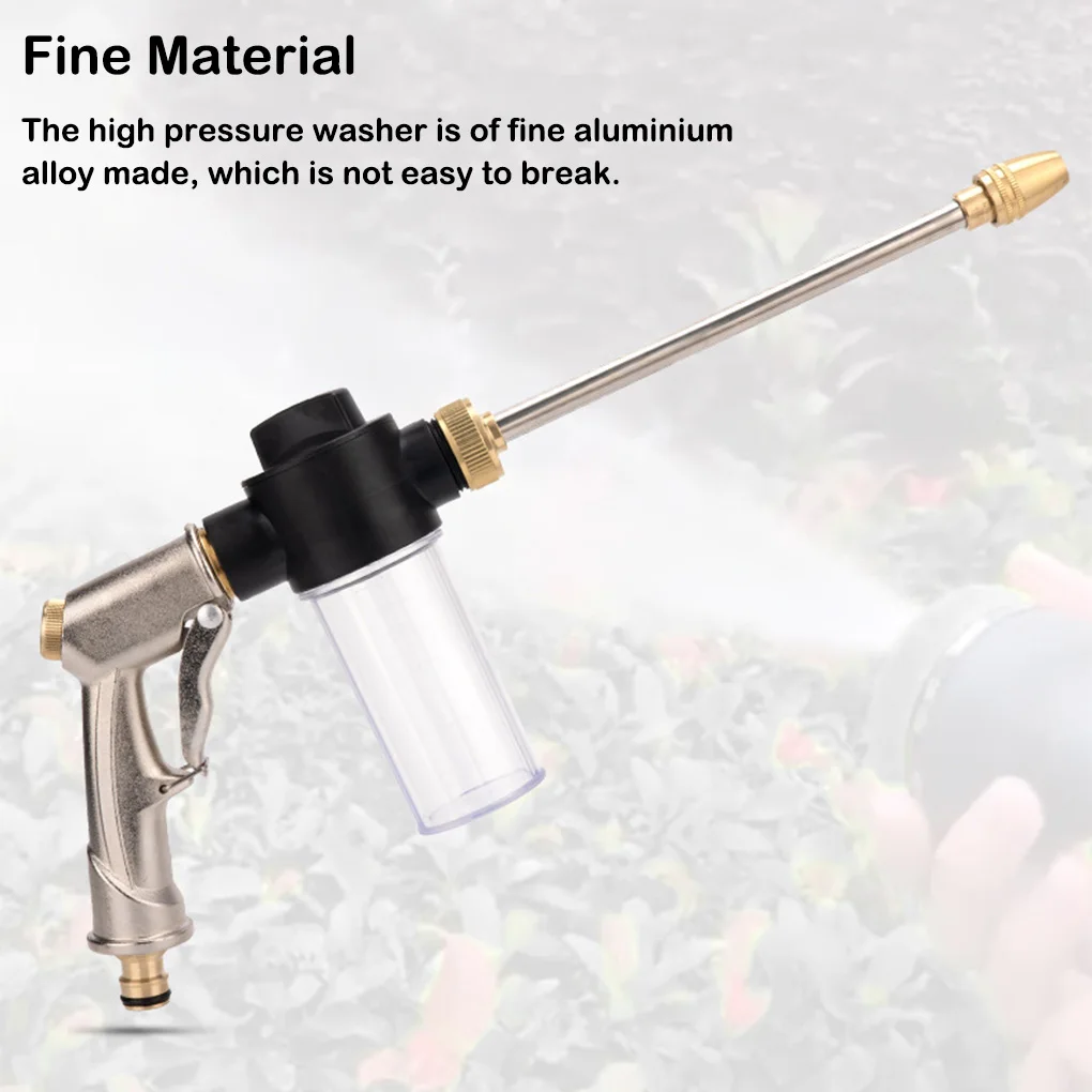 

Car High Pressure Washer Handheld Plated Rotary Nozzle Adjustable Replacement Gardening Watering Sprayer Cleaning Tool