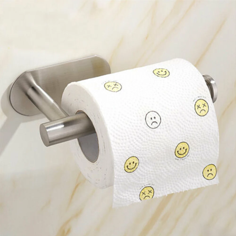 

Toilet Roll Paper Holder Tissue Holder Stainless Steel Wall Mounted Self-Adhesive Towel Rack Hanging Shelf For Toilet Bathroom