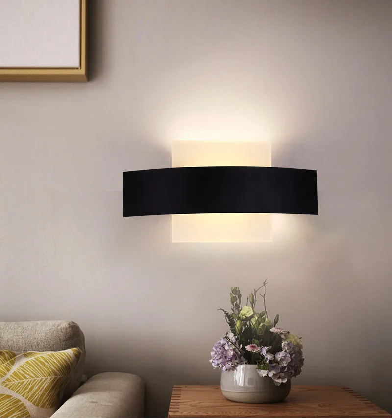 

Ультратонкий Светодиодный настенный светильник, простое украшение 5 Вт, индивидуальный дизайн, для гостиной, коридора, спальни, прикроватного столика, теплый цветной фоновый свет