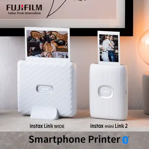 Новый оригинальный принтер Fujifilm Instax Mini Link2, мгновенный принтер для смартфона, белый/розовый/синий с пленкой Fuji Instax Mini