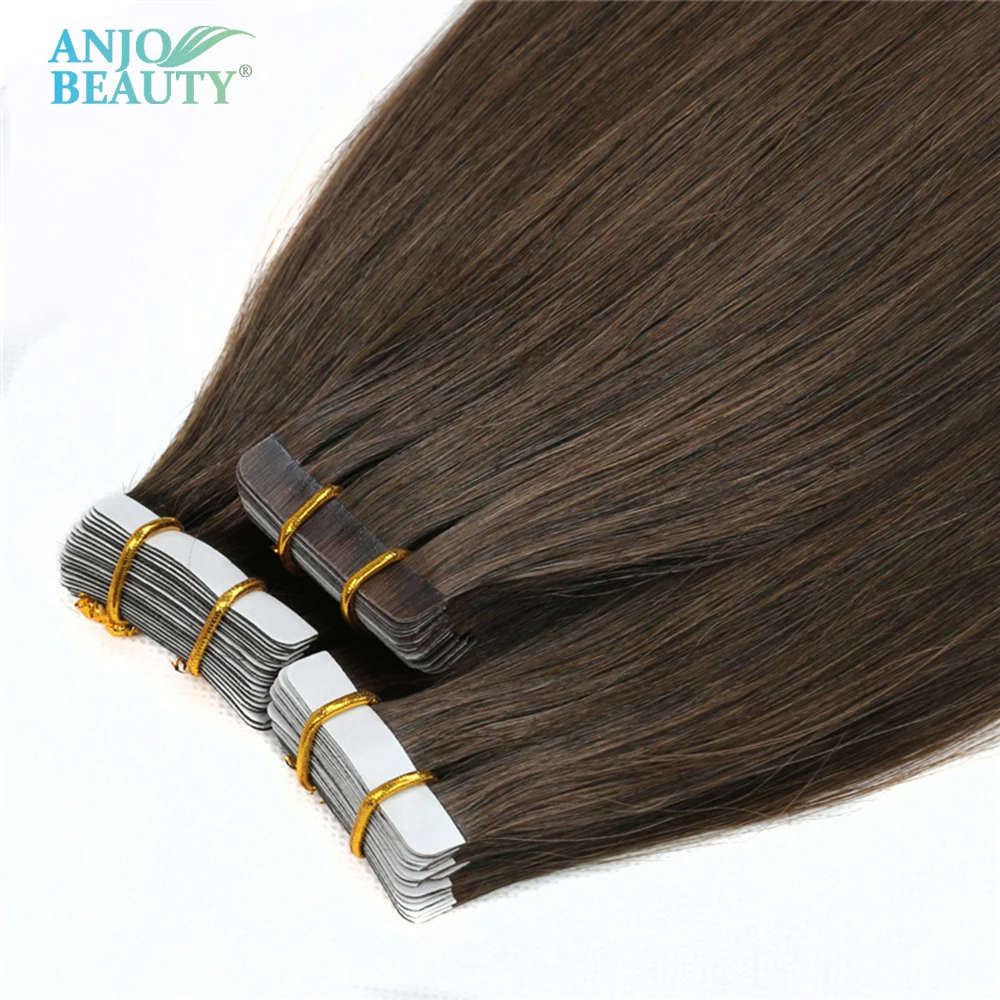 Фото 14-28in Straight Clip-in Hair Extensions 100% Remy Human Hair 20pcs/pack Natural Black/Brown/Blonde Heat Resistant Hairpiece №4