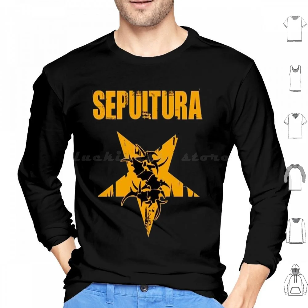 

Хлопковая толстовка Sepultura Essential с длинным рукавом, Sepultura Band Sepultura Music Sepultura Metal Sepultura концерт