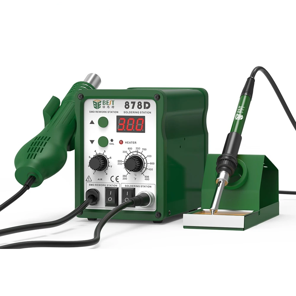 BST-878D US/EU Plug 110V/220V 750W паяльная станция для переделки, терморегулятор, тепловая пушка, паяльная станция, цифровая