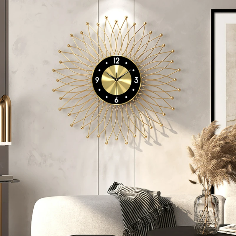 

Digital Large Nordic Wall Clock Kitchen Luxury Stylish Wall Clock Metal Living Room Zegar Scienny Home Decorating Items YY50WC