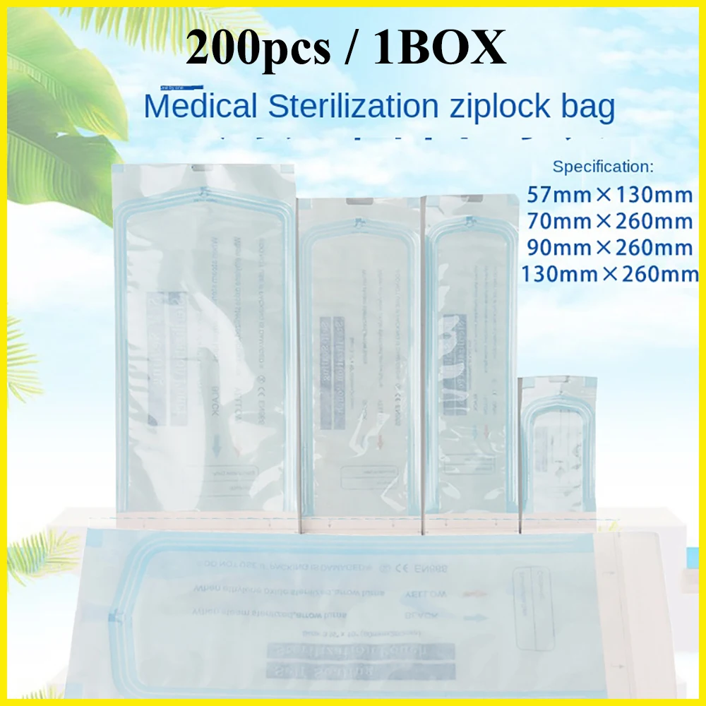 Фото 200PCS Professional Dental Self -sealing Sterilization Bag Self -adhesive Punch Disinfection Oral Sealing Disposable Packaging №1